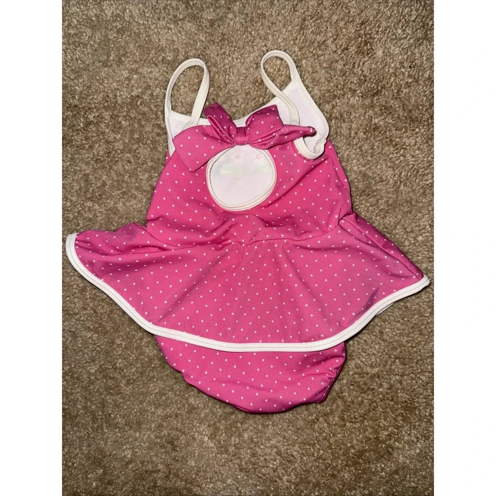 Gymboree‎ Baby Girls Pretty Turtle Pink Polka Dots Swimsuit Size 12-18 Months